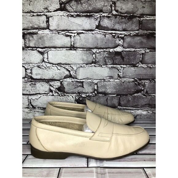 Caporicci Ivory Leather Casual Penny Loafers Driving Shoes Men’s Sz 42EU/9M US - Picture 3 of 16